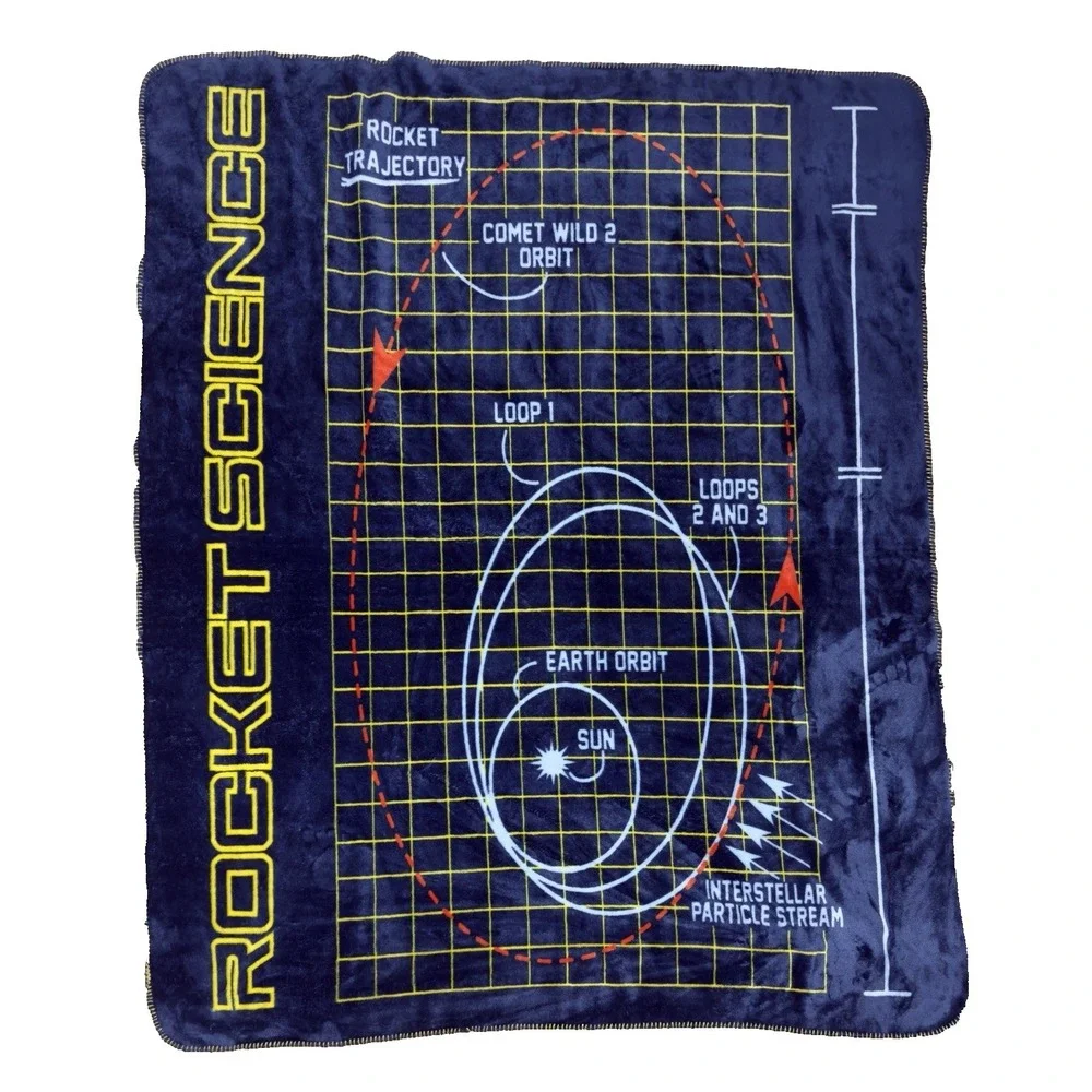 Lands End‎ Rocket Science Throw Blanket Fleece Moon Exploration Space Artemis